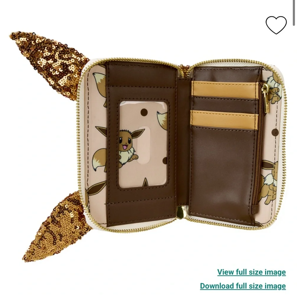 Loungefly Pokémon Exclusive Eevee Sequin Cosplay Mini Backpack & Wallet Set